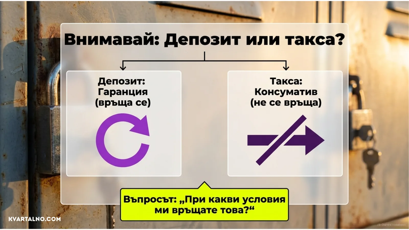 Разлика между възстановим депозит и невъзстановима такса при наем на спортно място