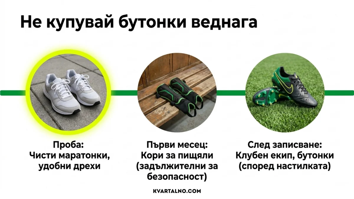 Кога е подходящо да купите маратонки, предпазители за пищяли, клубен екип и бутонки за детски футбол